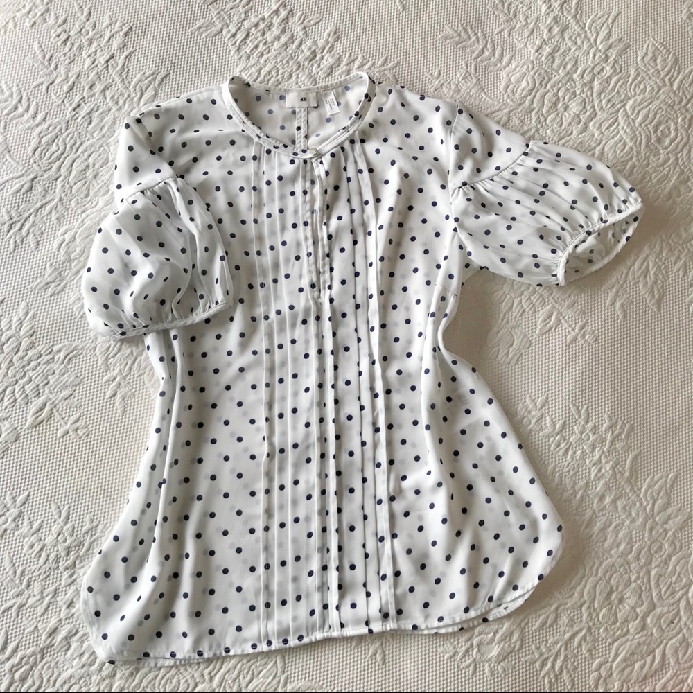 Puff Sleeve Polkadot Blouse